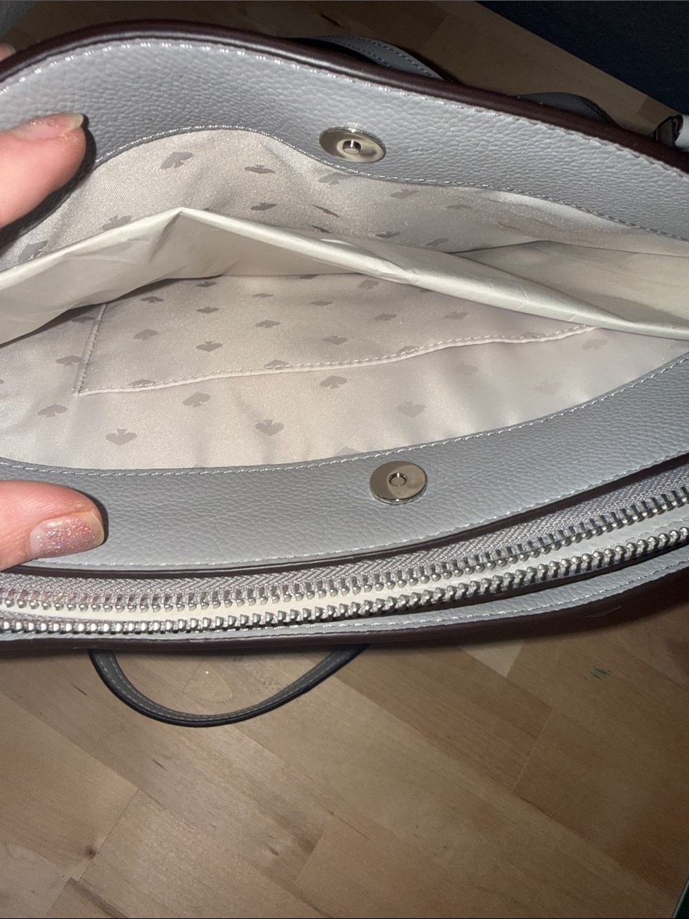 kate spade light gray pebbled leather tote - Picture 8 of 12